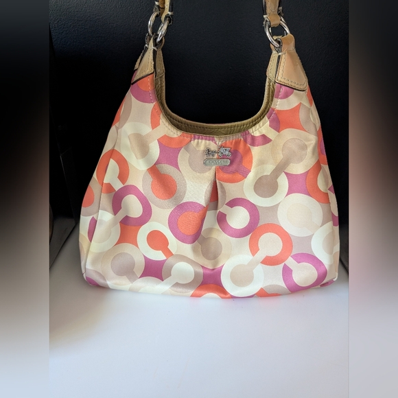 Coach Madison Signature Maggie Hobo Handbag - Picture 1 of 16